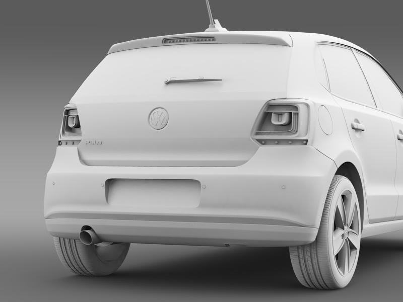 volkswagen polo 5d 2009-2013 3d model 3ds max fbx c4d lwo ma mb hrc xsi obj 161144