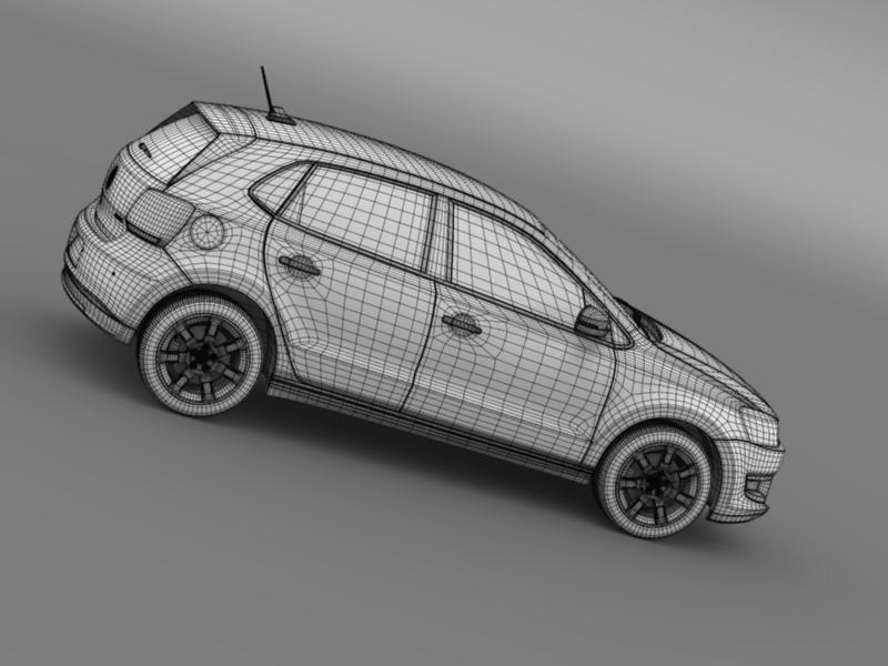 volkswagen polo bluemotion 5d 2010-2013 3d model 3ds max fbx c4d lwo ma mb hrc xsi obj 161431