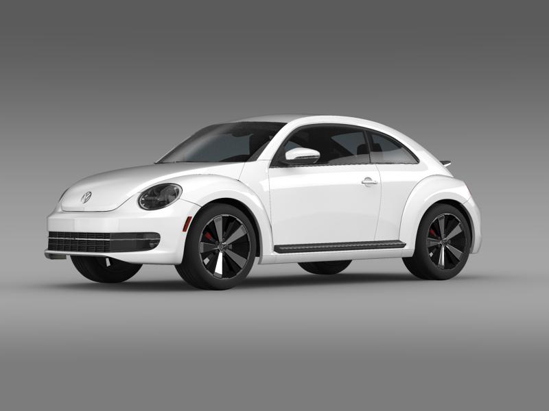 vw beetle turbo black 2012 3d model 3ds max fbx c4d lwo ma mb hrc xsi obj 147527