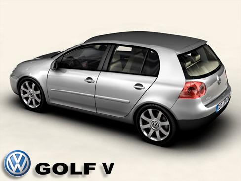 vw golf v 3d model 3ds max c4d obj 158777