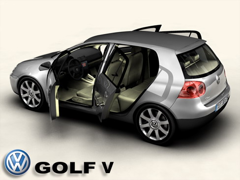 vw golf v 3d model 3ds max c4d obj 158780
