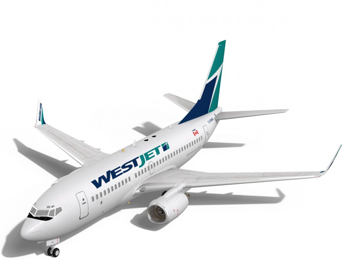 westjet boeing 737-700w 3d model max fbx c4d ma mb obj 121038