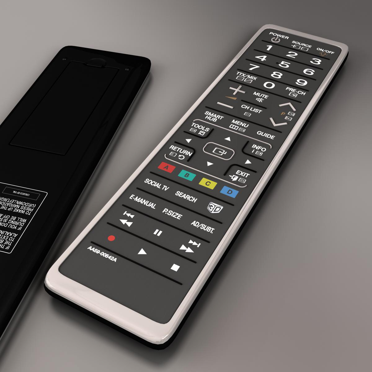 tv remote control 3d model 3ds max fbx ma mb obj 158388