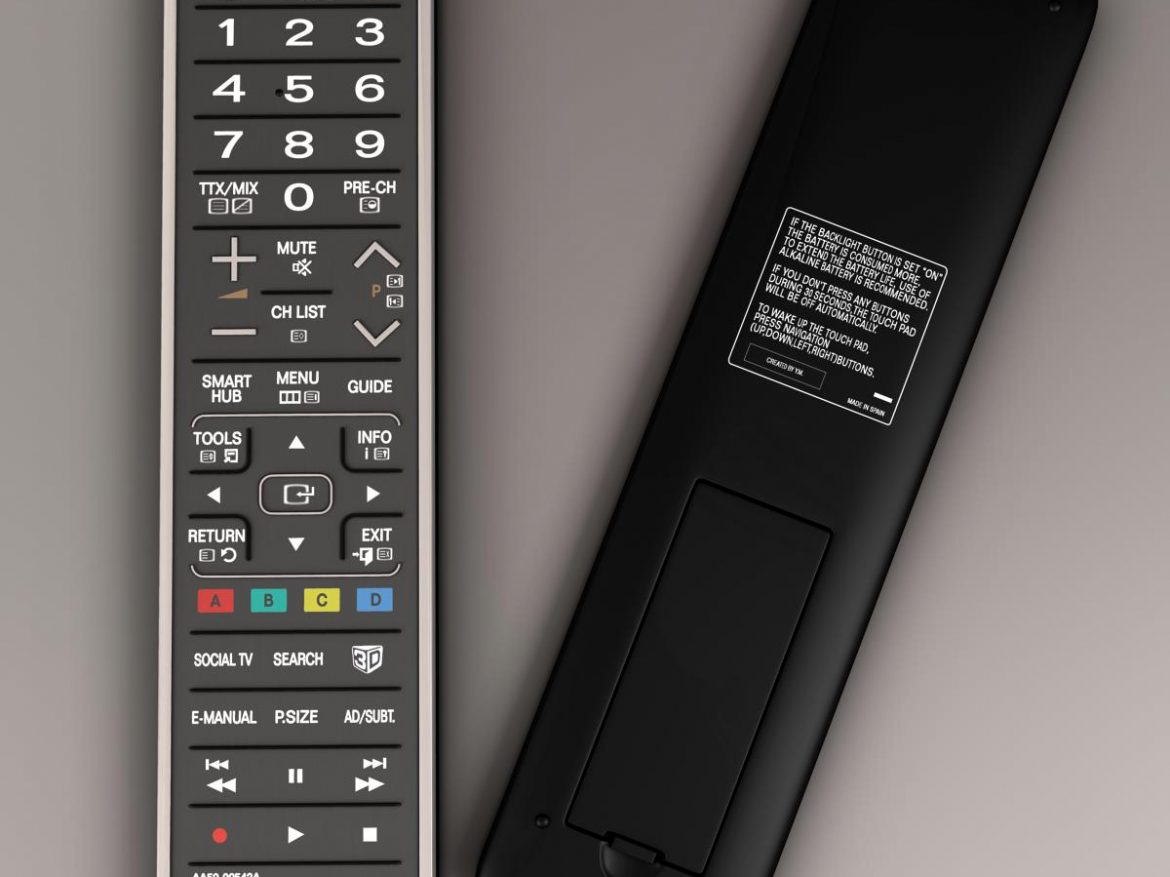 tv remote control 3d model 3ds max fbx ma mb obj 158391
