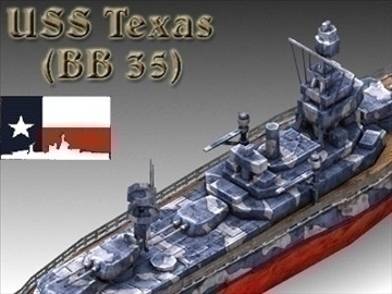 ww2 battleship texas uss bb 35 3d model 3ds max x lwo ma mb obj 111157