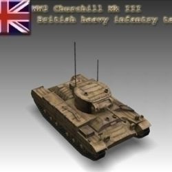 ww2 churchill mk iii heavy infantry tank 3d model 3ds max x lwo ma mb obj 101560