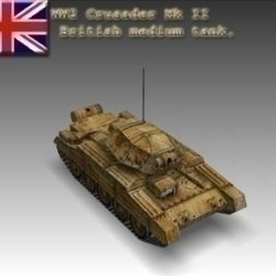 ww2 crusader mk ii british medium tank. 3d model 3ds max x lwo ma mb obj 101565