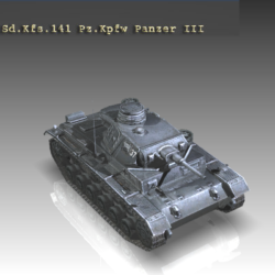 ww2 german medium tank panzer iii 3d model 3ds max x lwo ma mb obj 111120
