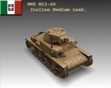ww2 m13 40 italian medium tank. 3d model 3ds max x lwo ma mb obj 101582