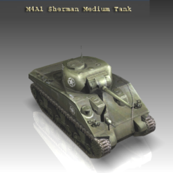 ww2 m4a1 sherman medium tank. 3d model 3ds max x lwo ma mb obj 111126