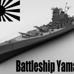 yamato battleship 3d model 3ds max fbx obj 122294