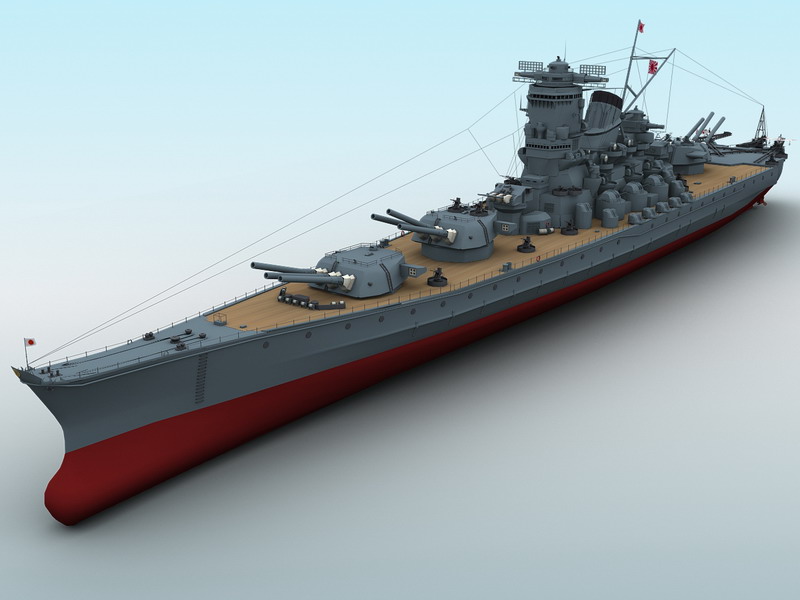 yamato battleship 3d model 3ds max fbx obj 122295