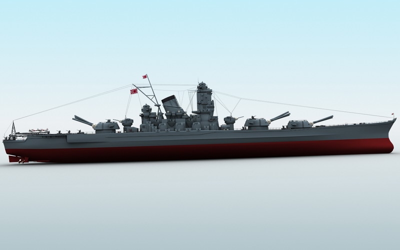 yamato battleship 3d model 3ds max fbx obj 122296