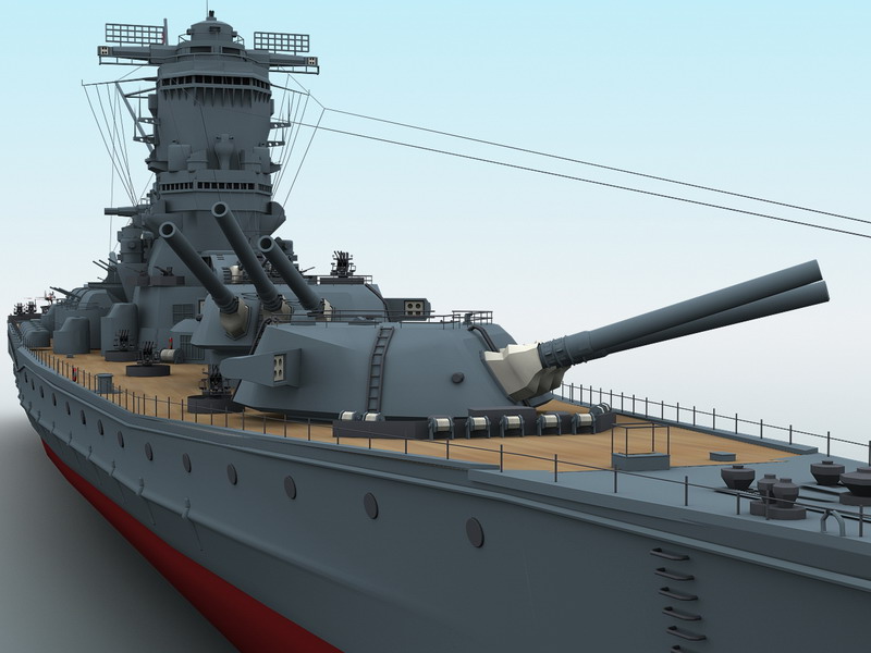 yamato battleship 3d model 3ds max fbx obj 122297
