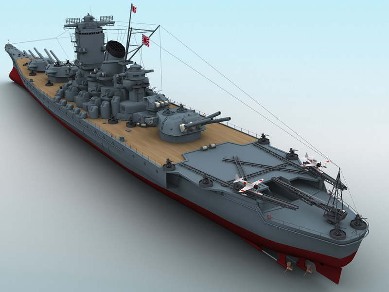 yamato battleship 3d model 3ds max fbx obj 122298