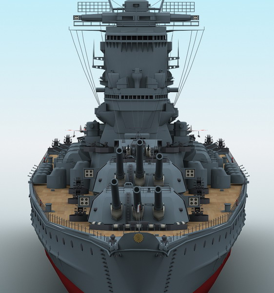 yamato battleship 3d model 3ds max fbx obj 122300