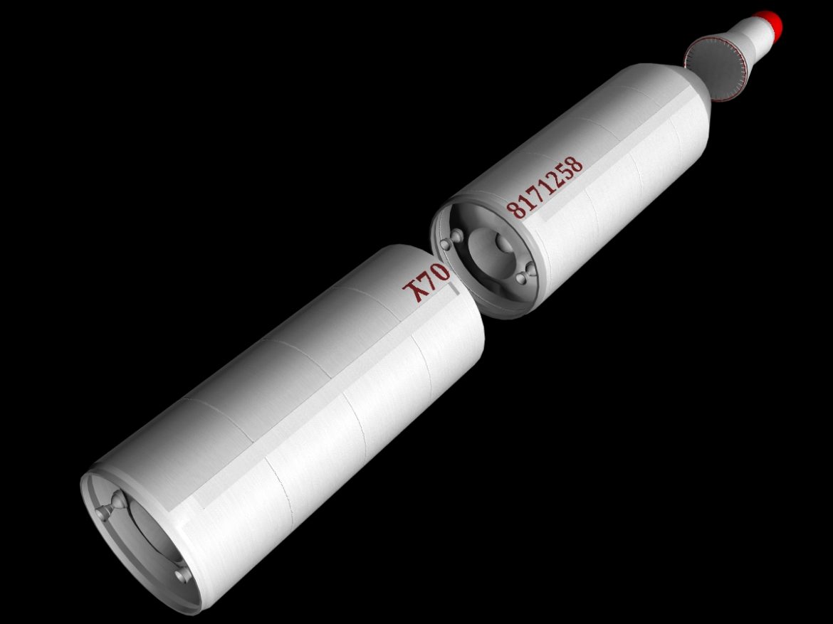 dprk bm25 musudan 2 stage missile 3d model 3ds dxf cob x obj 152801