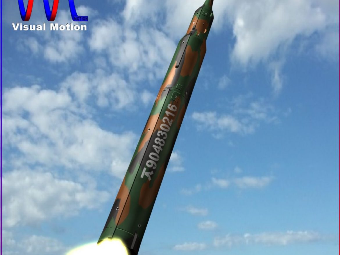 dprk kn-08 no dong-c missile 3d model 3ds dxf cob x obj 151612