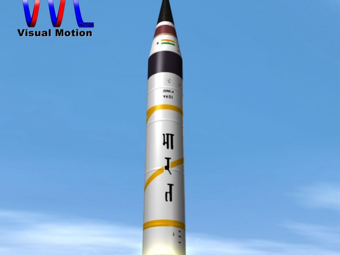 drdo agni-5-01 test missile 3d model 3ds dxf cob x other obj 136268