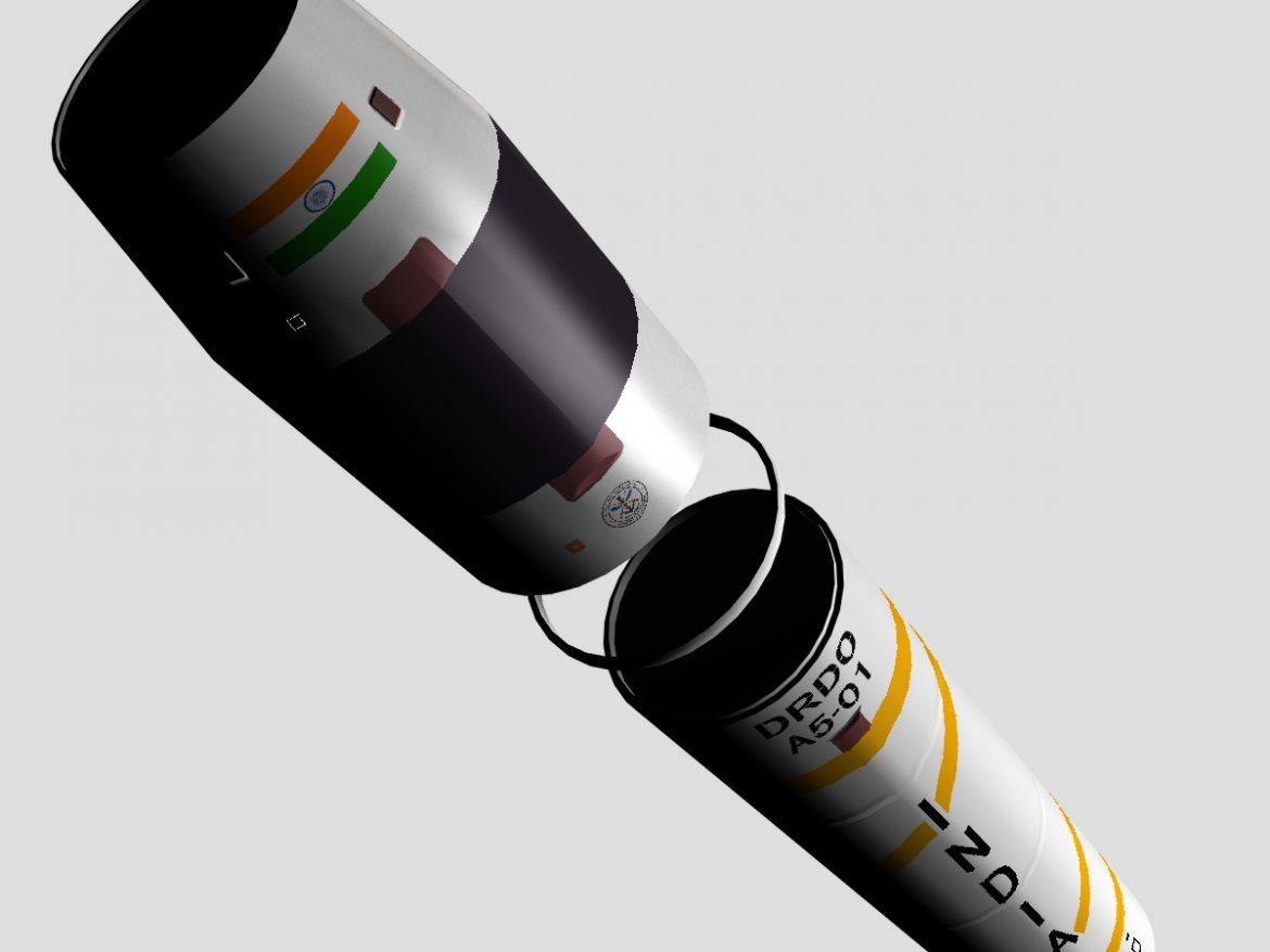 drdo agni-5-01 test missile 3d model 3ds dxf cob x other obj 136274