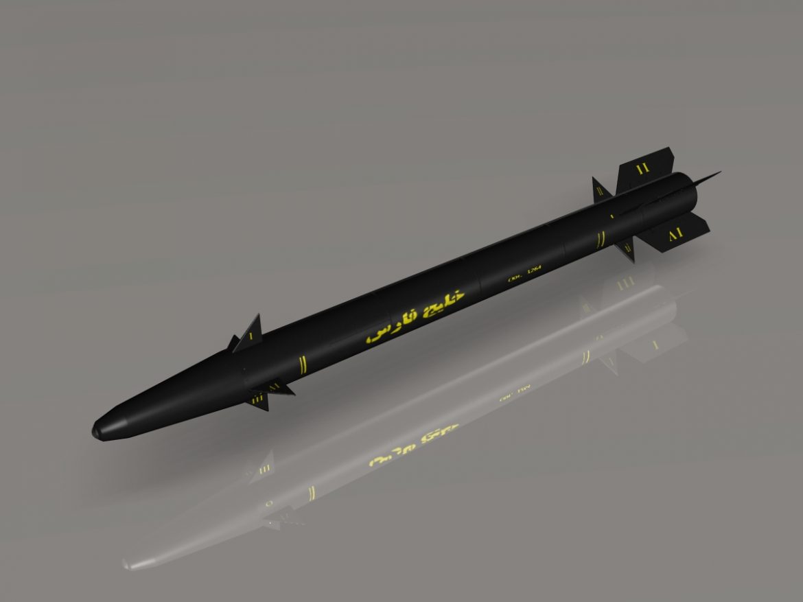 iranian persian gulf missile 3d model 3ds dxf cob x obj 154639