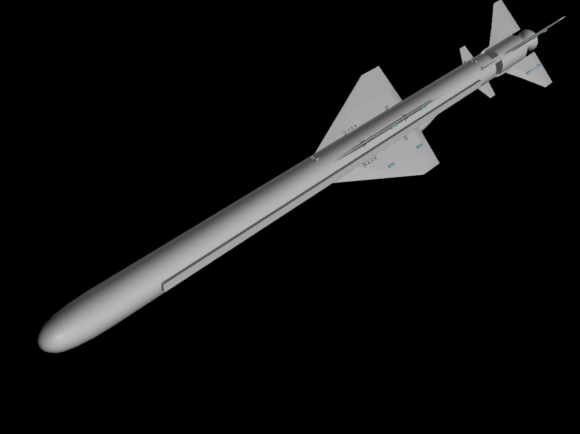 iranian qader cruise missile 3d model 3ds dxf x cod scn obj 149359