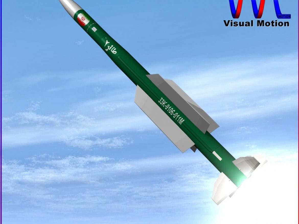 iranian taer-2 missile 3d model 3ds dxf x cod scn obj 149238