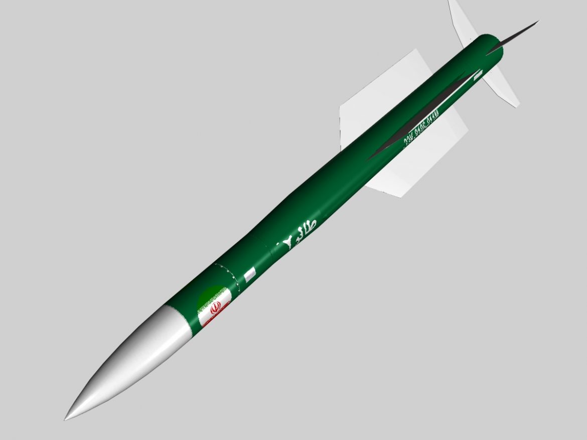 iranian taer-2 missile 3d model 3ds dxf x cod scn obj 149239