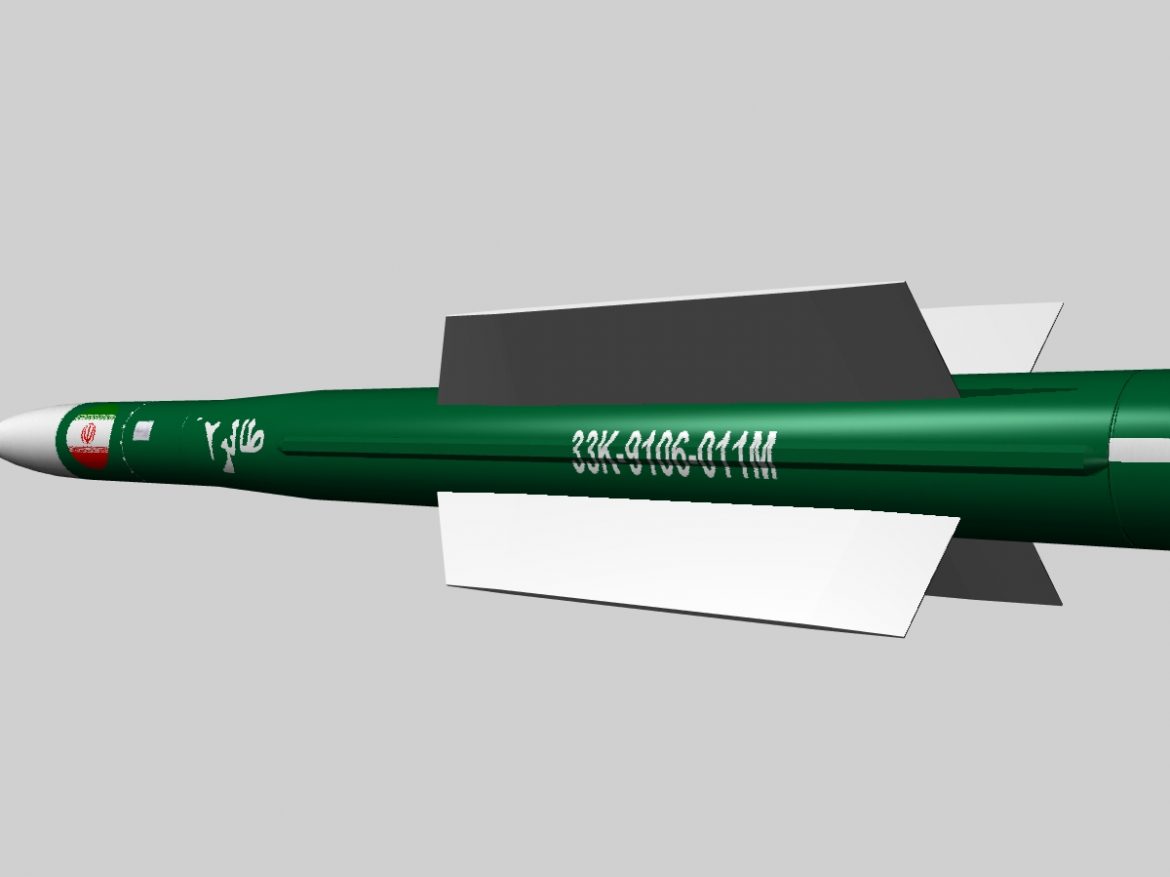 iranian taer-2 missile 3d model 3ds dxf x cod scn obj 149241