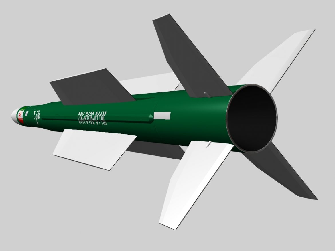 iranian taer-2 missile 3d model 3ds dxf x cod scn obj 149242