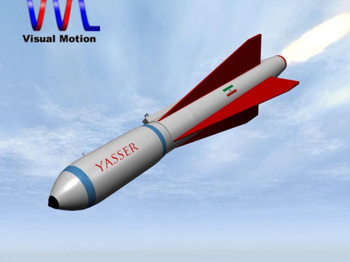 iranian yasser asm missile 3d model 3ds dxf cob x obj 150562