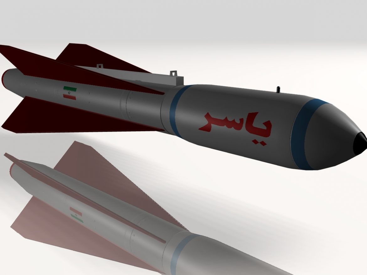 iranian yasser asm missile 3d model 3ds dxf cob x obj 150563