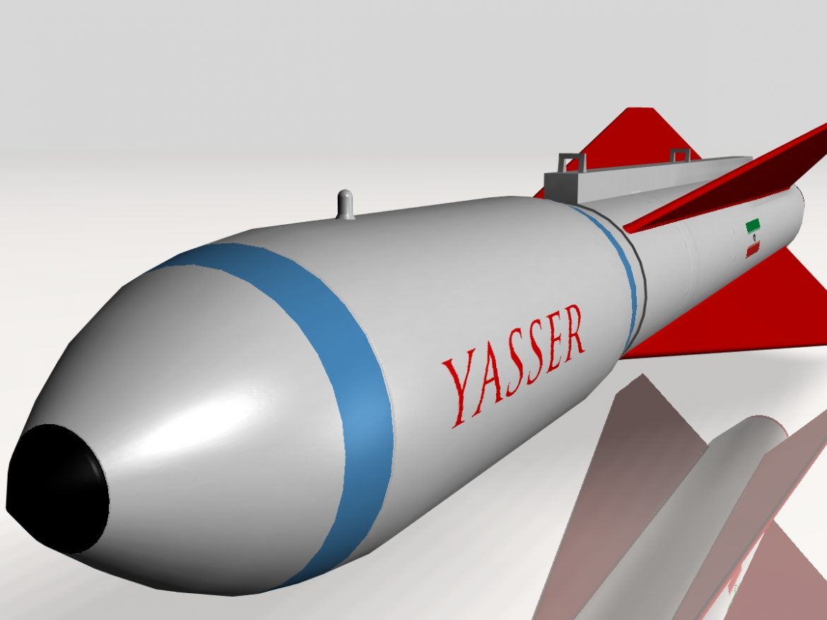 iranian yasser asm missile 3d model 3ds dxf cob x obj 150566