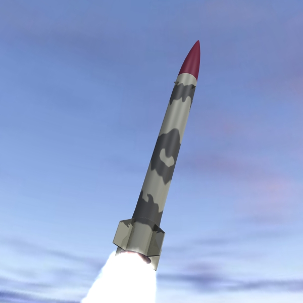 pakistan hatf-ii srbm missile 3d model 3ds dxf cob x obj 140224