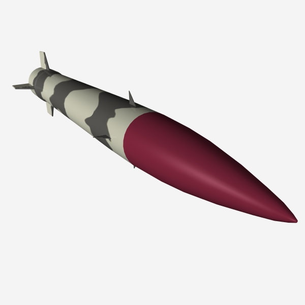 pakistan hatf-ii srbm missile 3d model 3ds dxf cob x obj 140225