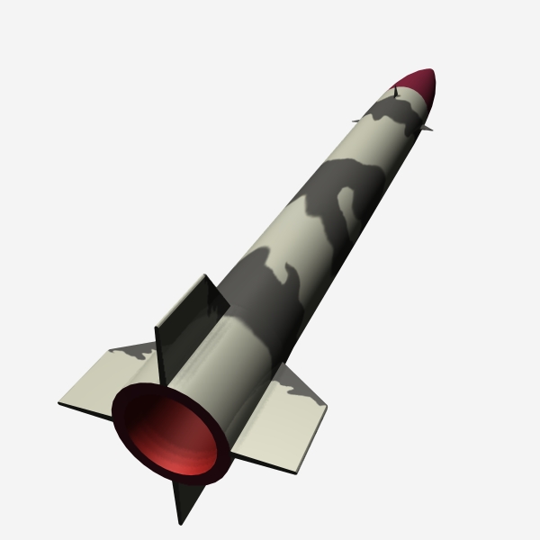pakistan hatf-ii srbm missile 3d model 3ds dxf cob x obj 140226