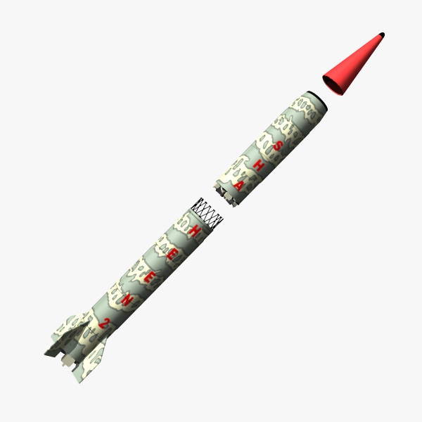 pakistan hatf-vi mrbm missile 3d model 3ds dxf cob x obj 140205