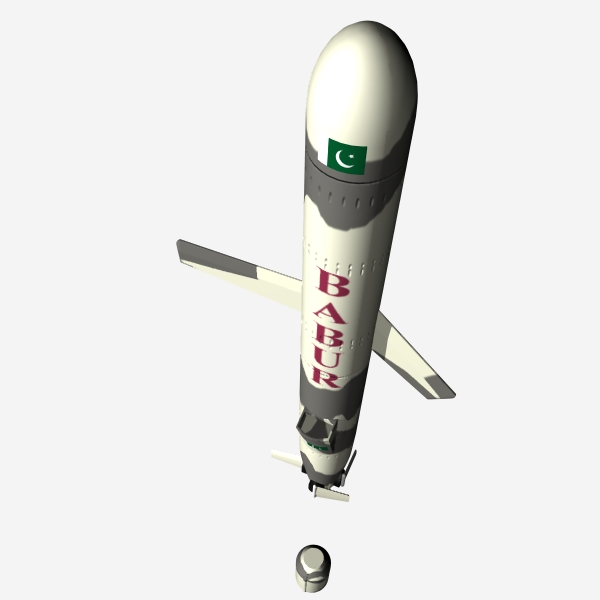 pakistan hatf-vii “babur” cruise missile 3d model 3ds dxf cob x obj 140214
