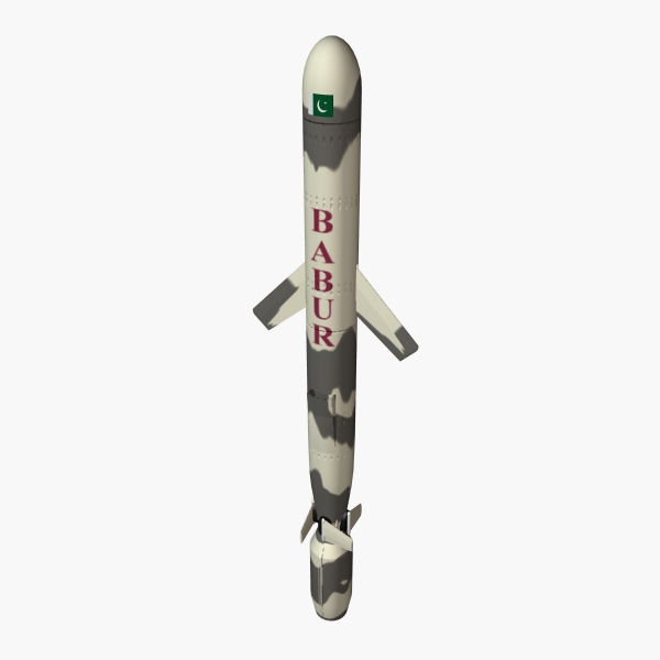 pakistan hatf-vii “babur” cruise missile 3d model 3ds dxf cob x obj 140216