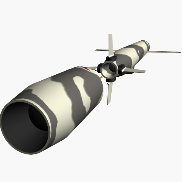 pakistan hatf-vii “babur” cruise missile 3d model 3ds dxf cob x obj 140219