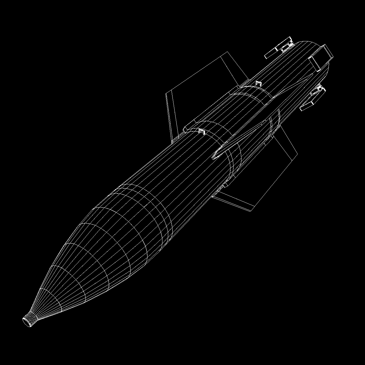 usaf gbu-57 bomb 3d model 3ds dxf cob x obj 152704
