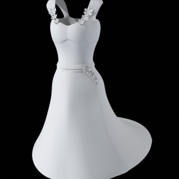 dress with flower details 3d model fbx lwo other obj 110377